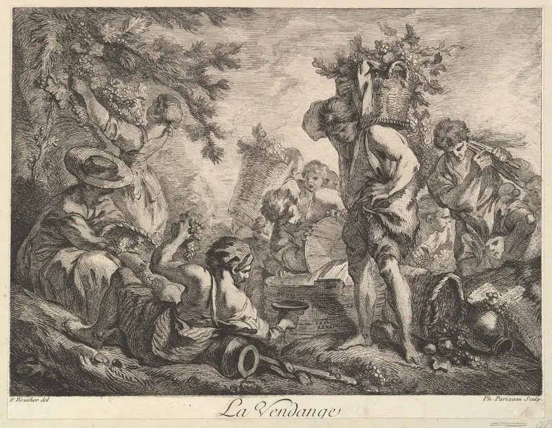 The Grape Harvest Wall Art by Philippe Louis Parizeau - High-Resolution Digital Print
