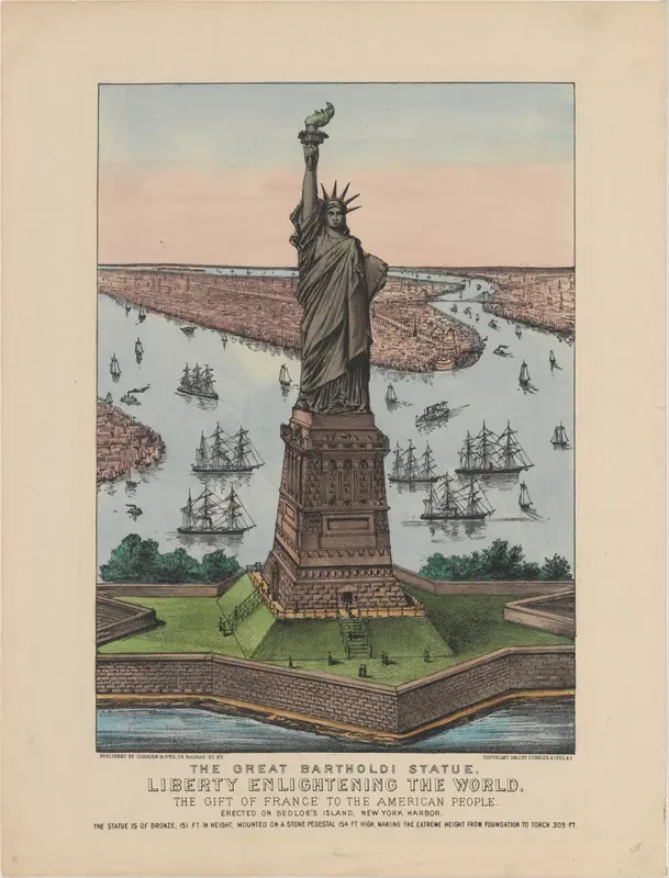 The Great Bartholdi Statue – Liberty Enlightening the World Wall Art by Currier & Ives - High-Resolution Digital Print