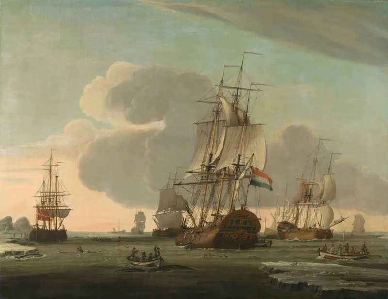 "The Groenlandvaarder ""Zaandam"" of the Shipping Company Claes Taan and Son, Zaandam, on a Whale Hunt" Wall Art by Jochem de Vries - High-Resolution Digital Print