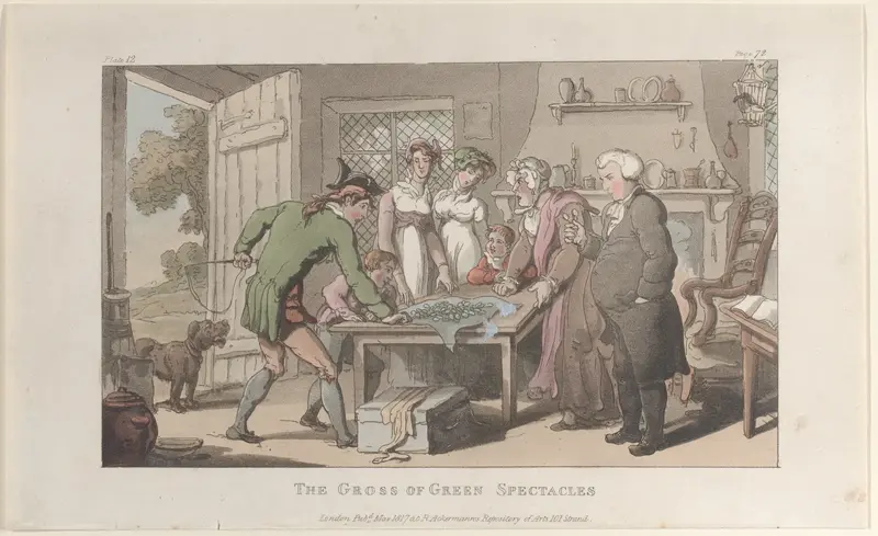 The Gross of Green Spectacles, from "The Vicar of Wakefield" Wall Art by Thomas Rowlandson - High-Resolution Digital Print