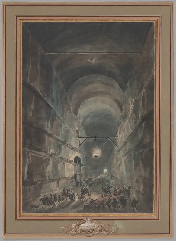 The Grotto of Posillipo (La Grotta di Posillipo) Wall Art by Louis Jean Desprez - High-Resolution Digital Print