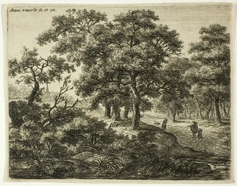 The Group of Four Trees Wall Art by Anthonie Waterloo - High-Resolution Digital Print