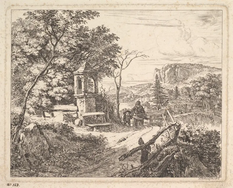 The Grove with Boys Wall Art by Johann Christoph Erhard - High-Resolution Digital Print