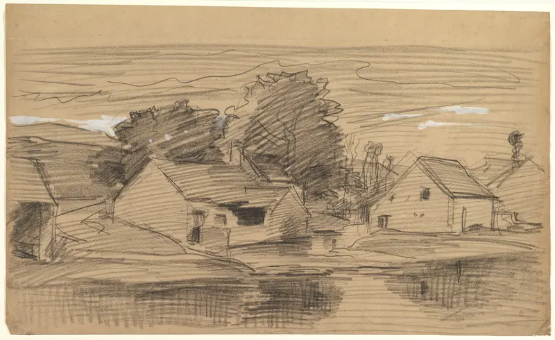 The Hamlet of Optevoz Wall Art by Charles-François Daubigny - High-Resolution Digital Print