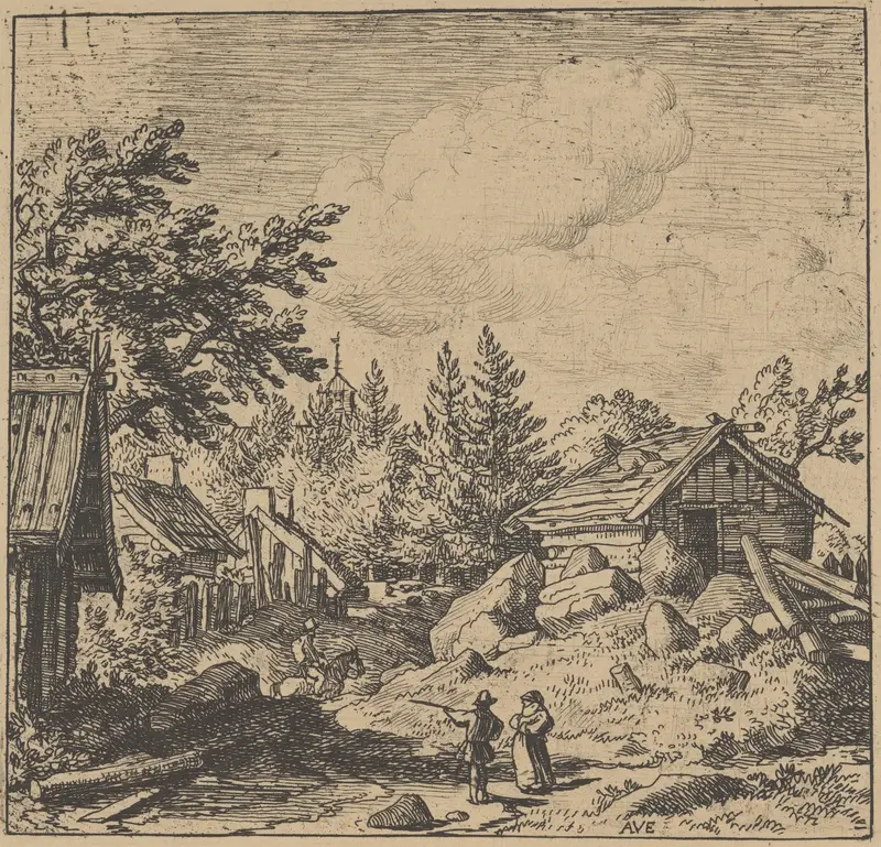 The Hamlet on Mountainous Ground Wall Art by Allart van Everdingen - High-Resolution Digital Print