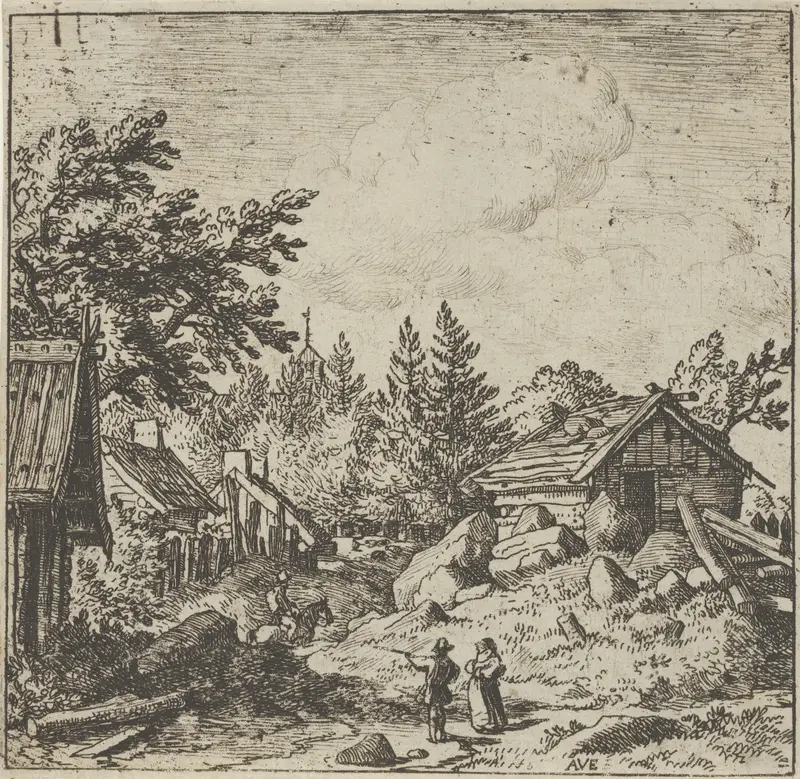 The Hamlet on the Montainous Ground Wall Art by Allart van Everdingen - High-Resolution Digital Print