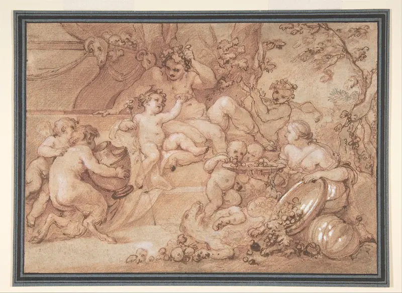 The Harvest of Silenus Wall Art by Charles Joseph Natoire - High-Resolution Digital Print
