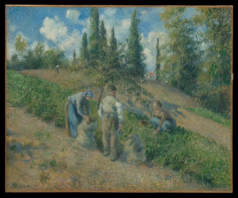 The Harvest, Pontoise (La Récolte, Pontoise) Wall Art by Camille Pissarro - High-Resolution Digital Print