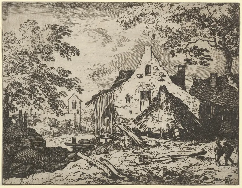 The Haybarn with Movable Roof Wall Art by Allart van Everdingen - High-Resolution Digital Print