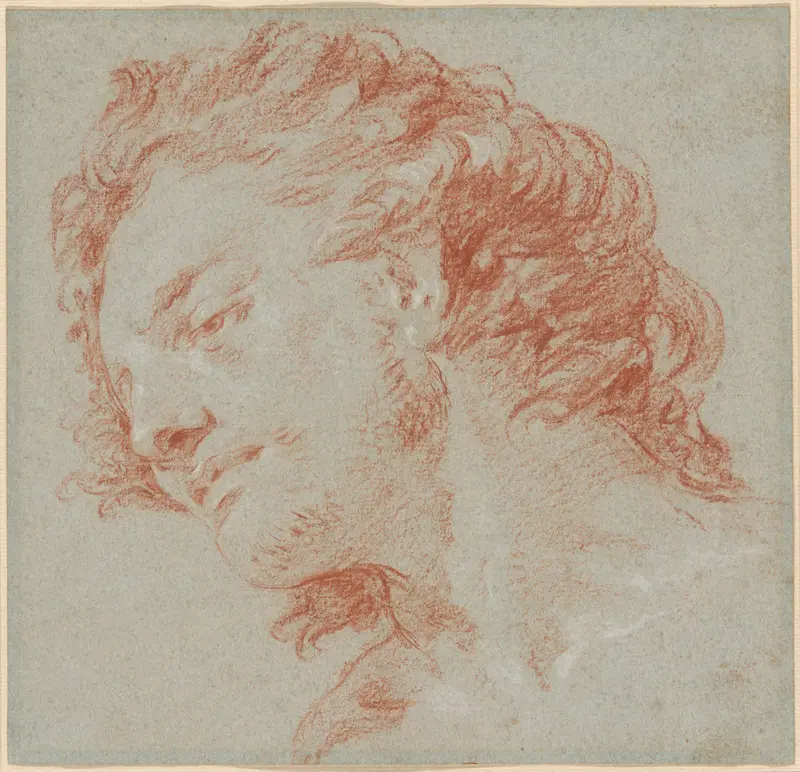 The Head of a Young Man in Profile to the Left (recto); Studies of Allegorical Figures (verso) Wall Art by Giovanni Battista Tiepolo - High-Resolution Digital Print