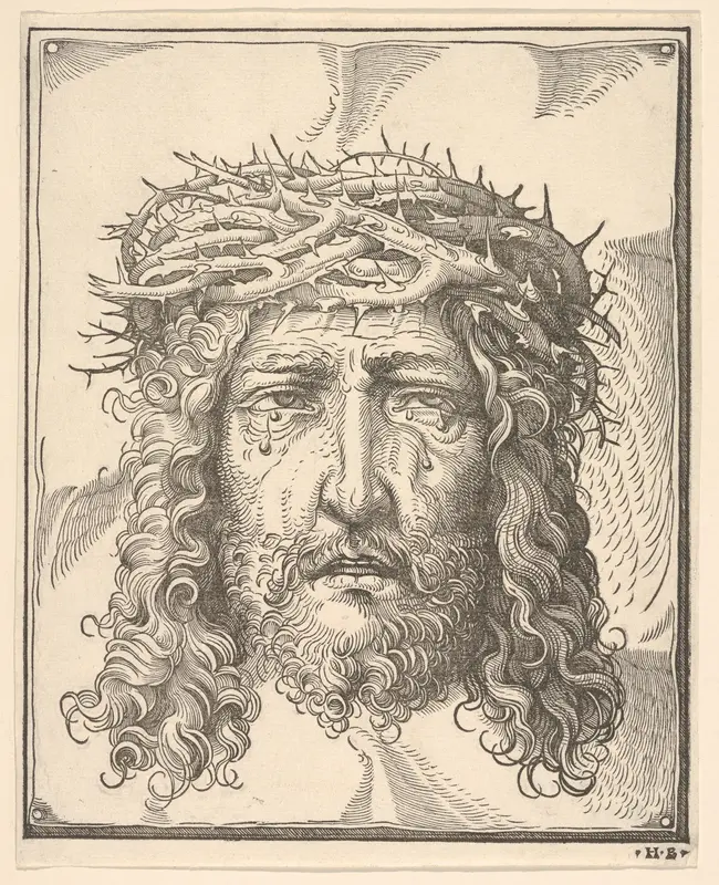 The Head of Christ Crowned with Thorns Wall Art by Hans Burgkmair - High-Resolution Digital Print