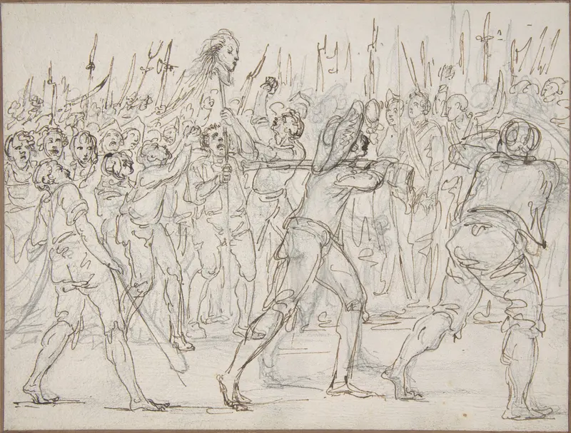 The Head of Jean Féraud (1759–1795), a Deputy at the Convention, Carried on a Pike, May 21, 1795 Wall Art by Baron Dominique Vivant Denon - High-Resolution Digital Print