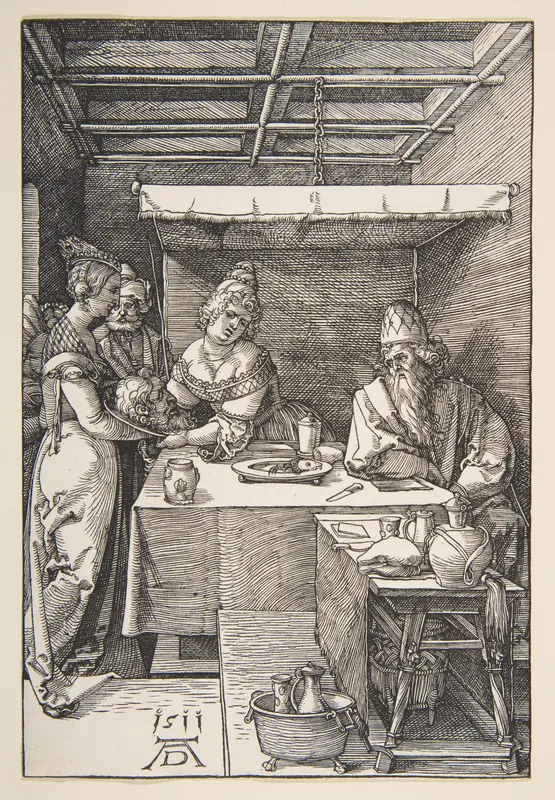 The Head of Saint John the Baptist Brought to Herod Wall Art by Albrecht Dürer - High-Resolution Digital Print
