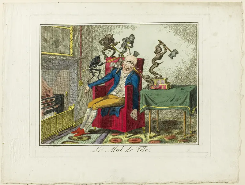 The Headache Wall Art by George Cruikshank - High-Resolution Digital Print