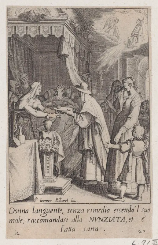 The Healing of the Sick, from "Scelta d'Alcuni Miracoli e Grazie della Santissima Nunziata di Firenze" (Selection of Some Miracles and Graces that Occurred in the Church of the Annunziata in Florence) Wall Art by Jacques Callot - High-Resolution Digital Print