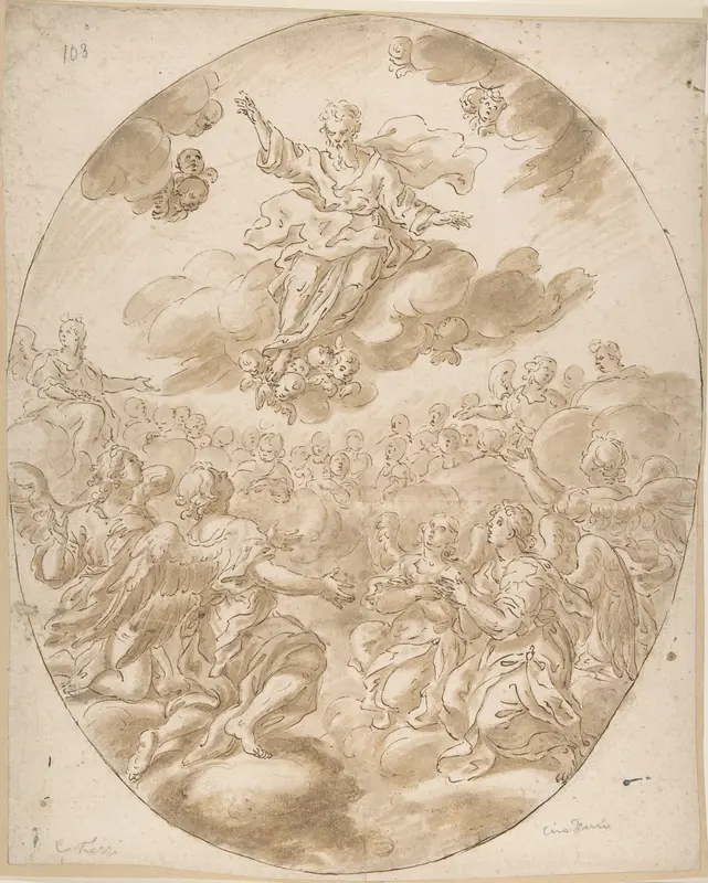 The Heavenly Host Wall Art by Anonymous, Italian, Roman-Bolognese, 17th century - High-Resolution Digital Print