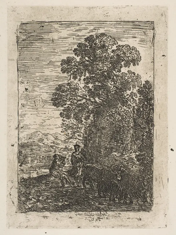 The Herdsman and the Shepherdess Wall Art by Claude Lorrain (Claude Gellée) - High-Resolution Digital Print