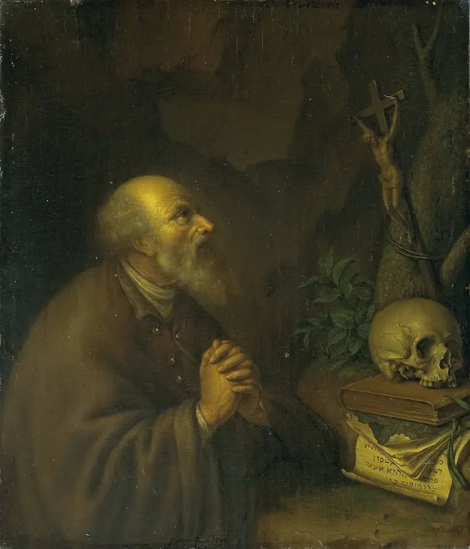 The Hermit Wall Art by Frans van Mieris (II) - High-Resolution Digital Print