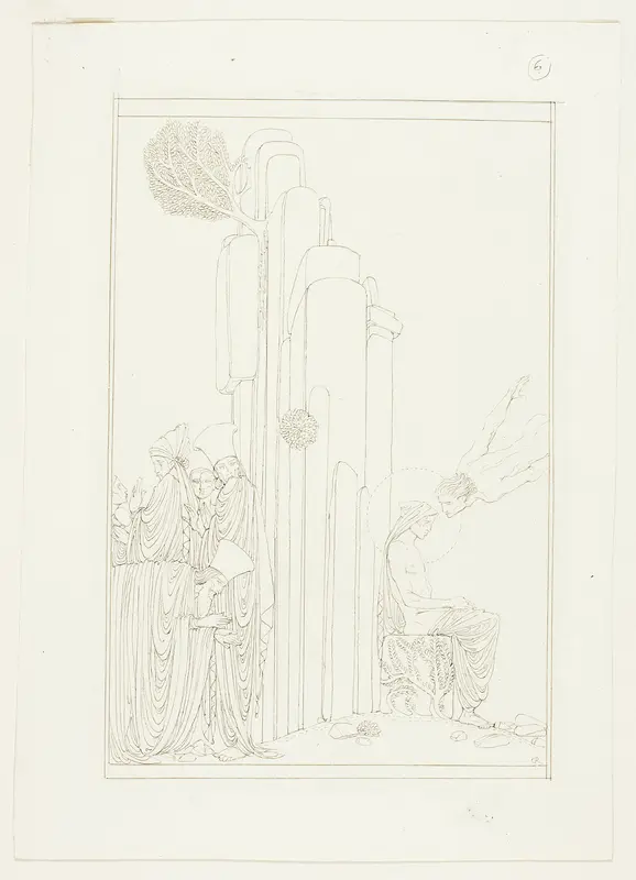 The Hermit; illustration for Oscar Wilde's 'The Teacher of Wisdom' Wall Art by Charles Ricketts - High-Resolution Digital Print