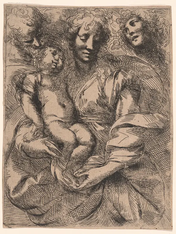 The Holy Family Wall Art by Giulio Cesare Procaccini - High-Resolution Digital Print