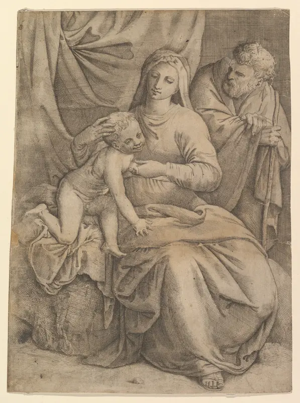 The Holy Family Wall Art by Battista Franco - High-Resolution Digital Print