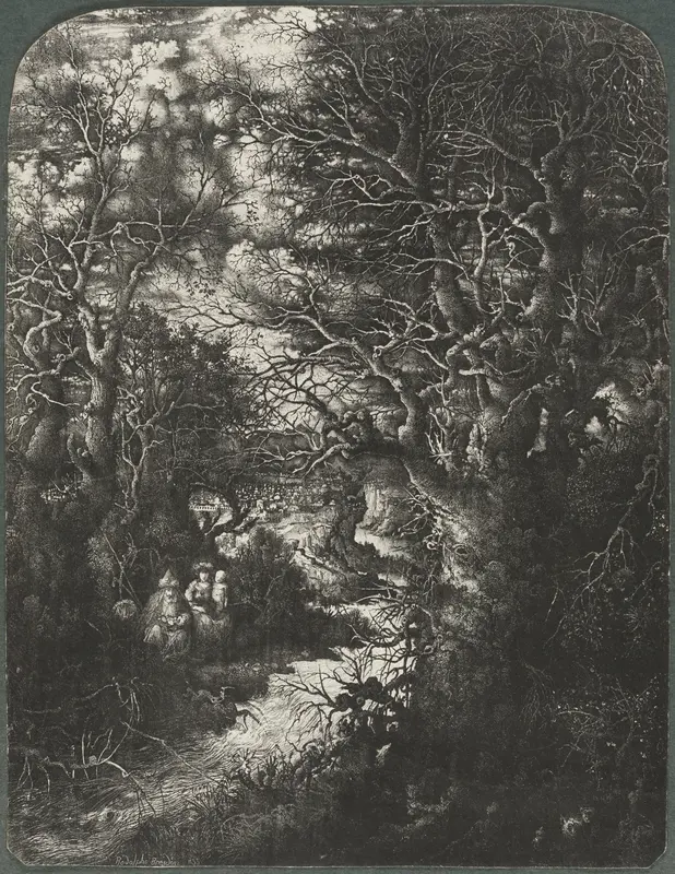 The Holy Family at Rest Beside a Stream