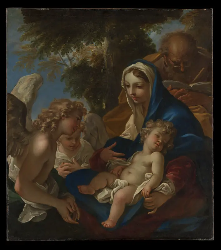 The Holy Family with Angels Wall Art by Sebastiano Ricci - High-Resolution Digital Print