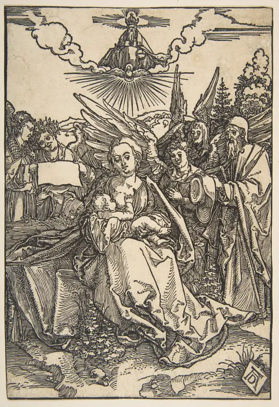 The Holy Family with Five Angels Wall Art by Albrecht Dürer - High-Resolution Digital Print