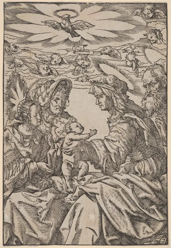 The Holy Family with Saint Anne and Saint Joachim Wall Art by Hans Burgkmair - High-Resolution Digital Print