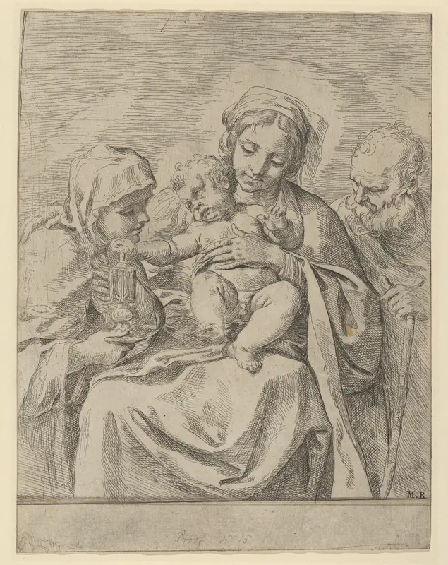 The Holy Family with Saint Clare Wall Art by Guido Reni - High-Resolution Digital Print