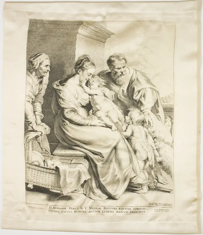 The Holy Family with Saint John and Saint Elizabeth Wall Art by Lucas Emil Vorsterman - High-Resolution Digital Print