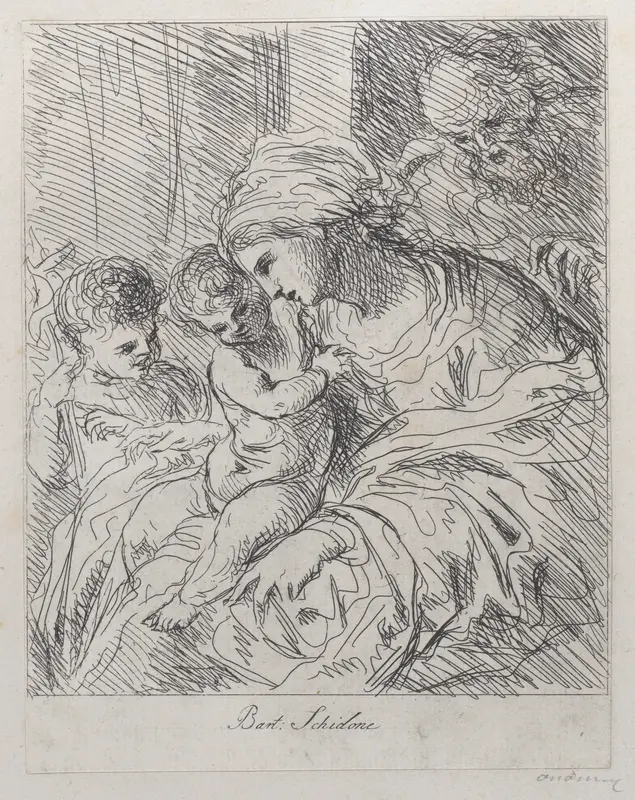 The Holy Family with Saint John the Baptist Wall Art by Anonymous - High-Resolution Digital Print