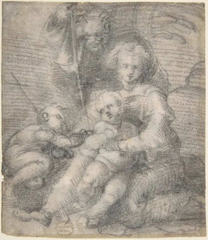 The Holy Family with Saint John the Baptist Wall Art by Fra Bartolomeo (Bartolomeo di Paolo del Fattorino) - High-Resolution Digital Print