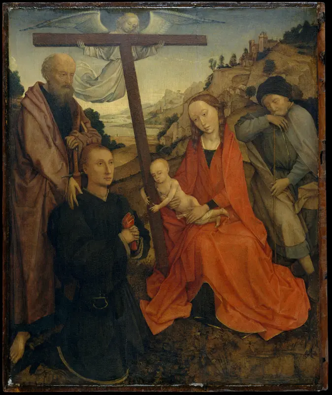 The Holy Family with Saint Paul and a Donor Wall Art by Rogier van der Weyden - High-Resolution Digital Print