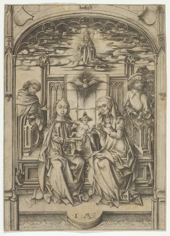 The Holy Family with St. Anne Wall Art by Israhel van Meckenem - High-Resolution Digital Print