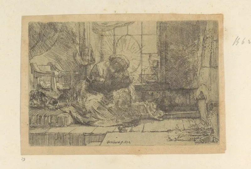 The Holy Family with the Cat and Snake Wall Art by Henry Louis Basan - High-Resolution Digital Print