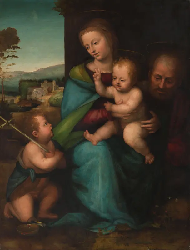 The Holy Family with the Infant John the Baptist Wall Art by Unknown - High-Resolution Digital Print