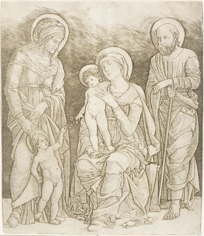 The Holy Family with the Infant Saint John Wall Art by Giovanni Antonio da Brescia - High-Resolution Digital Print
