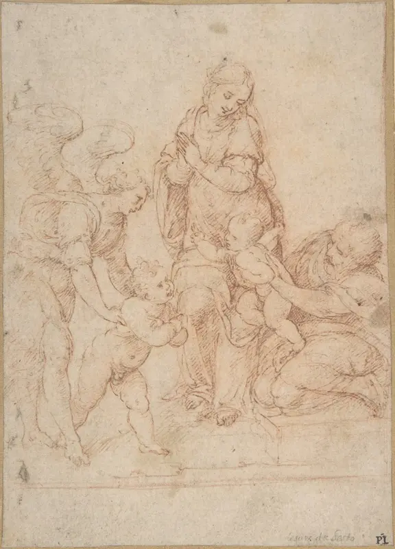 The Holy Family with the Infant St. John the Baptist and an Angel Wall Art by Cesare da Sesto - High-Resolution Digital Print
