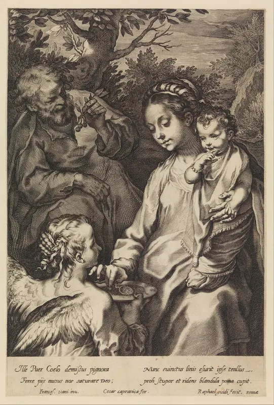 The Holy Family with the Porridge Bowl Wall Art by Raffaello Guidi - High-Resolution Digital Print