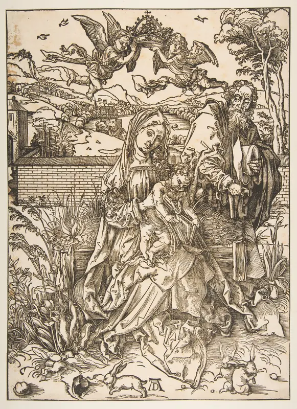 The Holy Family with the Three Hares Wall Art by Albrecht Dürer - High-Resolution Digital Print