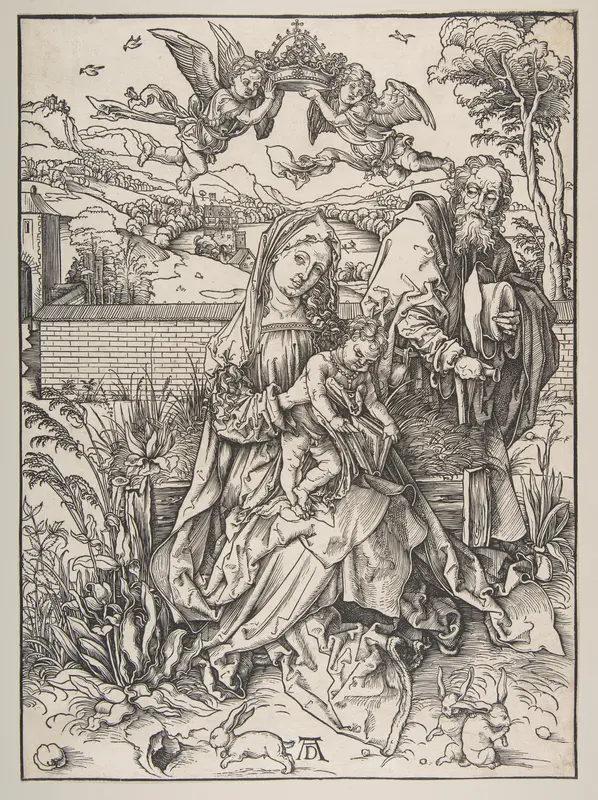 The Holy Family with Three Hares Wall Art by Albrecht Dürer - High-Resolution Digital Print