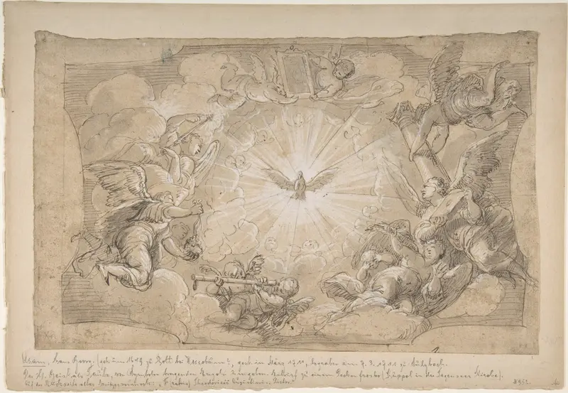 The Holy Ghost Surrounded by Angels Wall Art by Hans Georg Asam - High-Resolution Digital Print