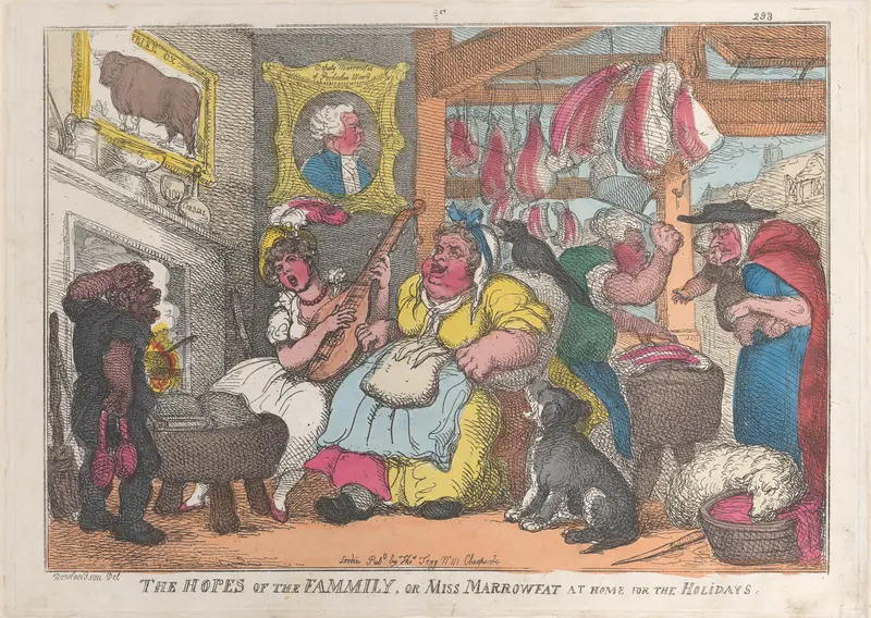 The Hopes of the Family, or Miss Marrowfat at Home for the Holidays Wall Art by Thomas Rowlandson - High-Resolution Digital Print