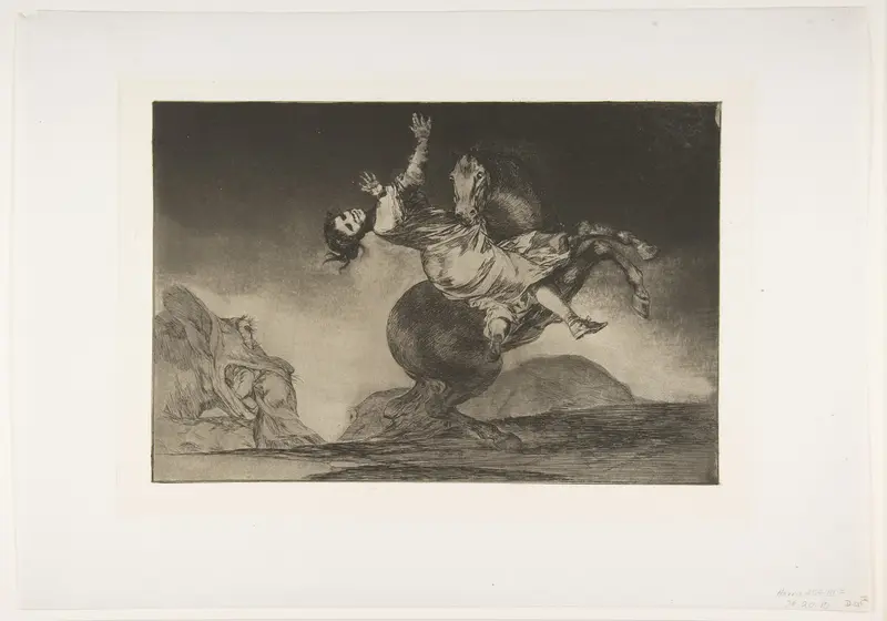 'The horse abductor' from the 'Disparates' (Follies / Irrationalities) Wall Art by Goya (Francisco de Goya y Lucientes) - High-Resolution Digital Print