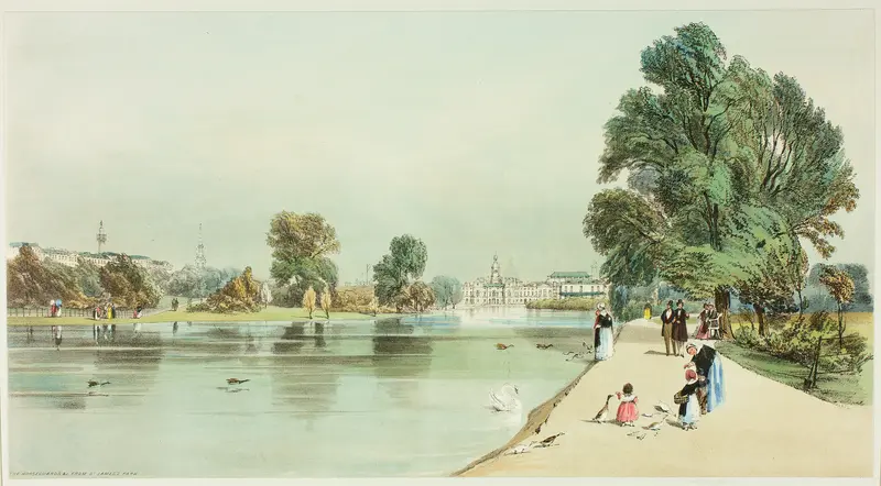 The Horseguards from St. James's Park, plate fourteen from Original Views of London as It Is Wall Art by Thomas Shotter Boys - High-Resolution Digital Print