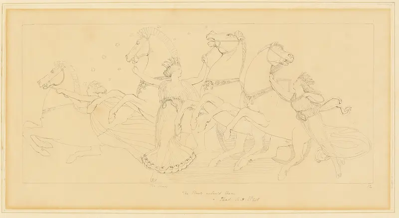The Hours Taking the Horses from Juno's Car Wall Art by John Flaxman - High-Resolution Digital Print