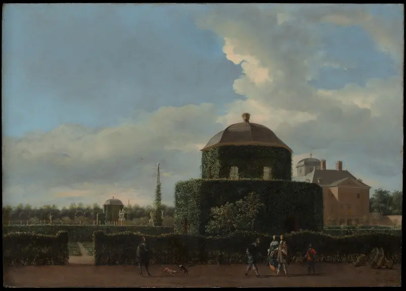 The Huis ten Bosch at The Hague and Its Formal Garden (View from the East) Wall Art by Jan van der Heyden - High-Resolution Digital Print