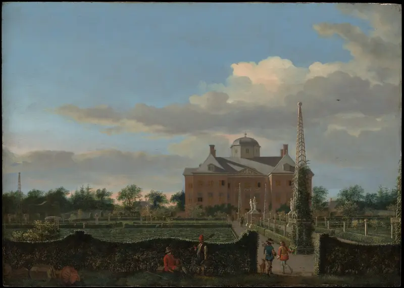 The Huis ten Bosch at The Hague and Its Formal Garden (View from the South) Wall Art by Jan van der Heyden - High-Resolution Digital Print