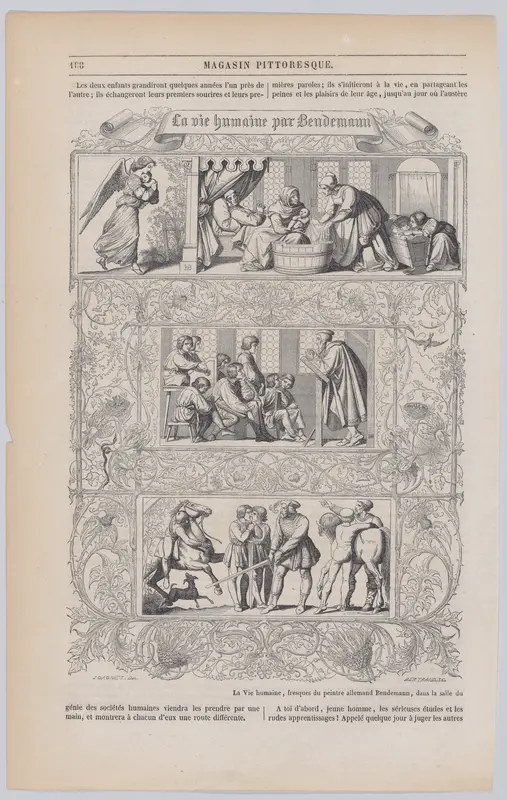The Human Life by Bendemann, from "Le Magasin Pittoresque" Wall Art by Anonymous - High-Resolution Digital Print